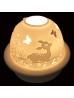 Porcelain Deer Candle Dome Light w/Candle Plate